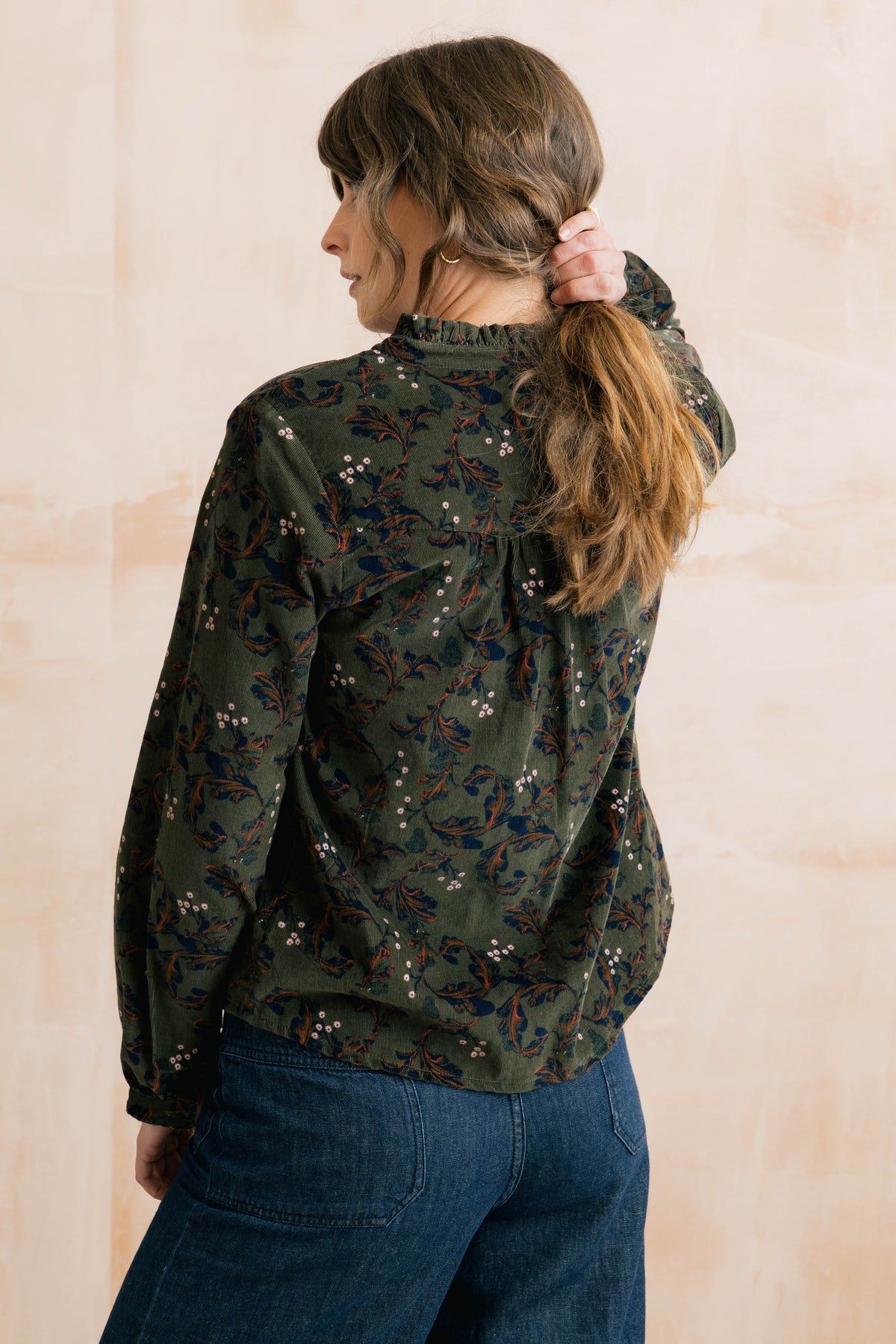 Lily & Me Rachel Frill Blouse - Dark Olive