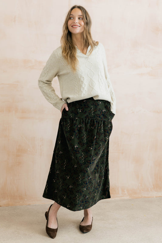 Lily & Me Frances Skirt - Dark Olive