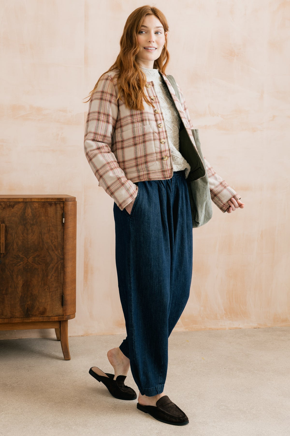 Lily & Me Scarlett Reversible Quilted Jacket - Dark Olive/Multiblush