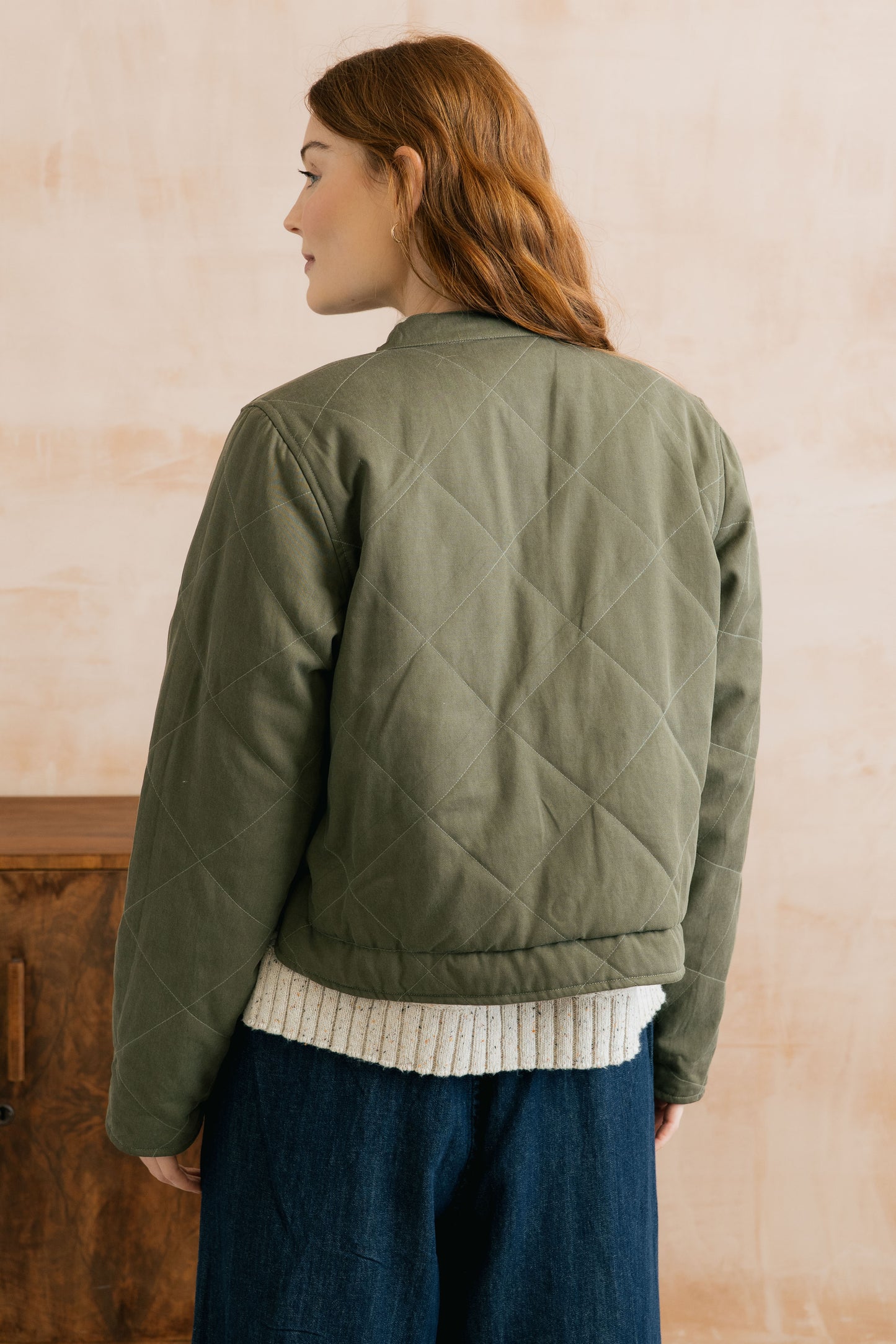 Lily & Me Scarlett Reversible Quilted Jacket - Dark Olive/Multiblush