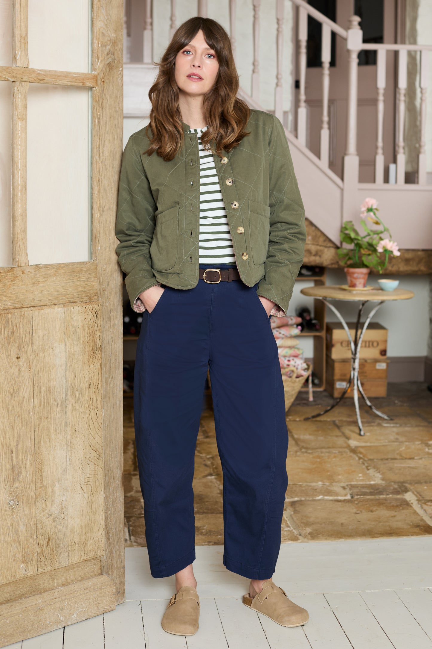 Lily & Me Scarlett Reversible Quilted Jacket - Dark Olive/Multiblush
