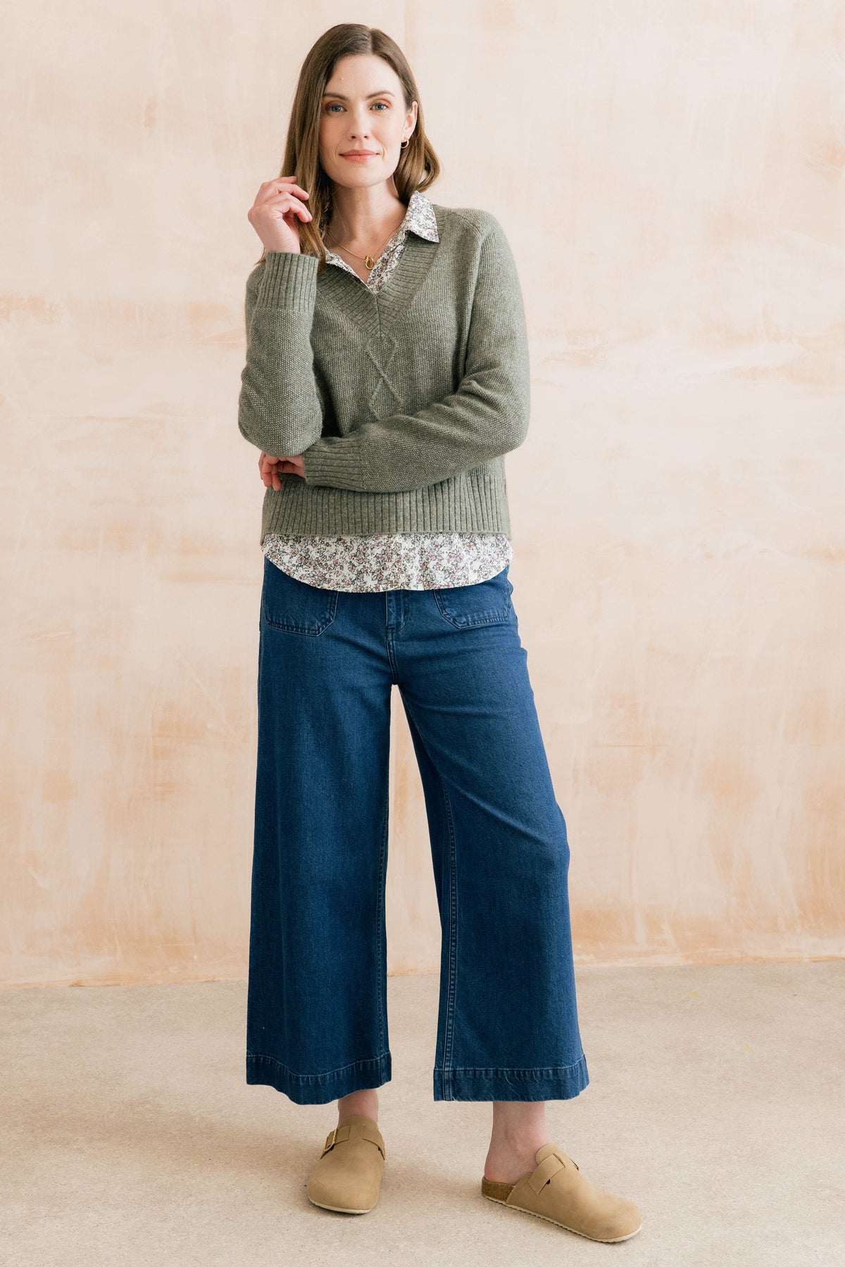 Lily & Me Wickridge Cable Knit Jumper - Sage