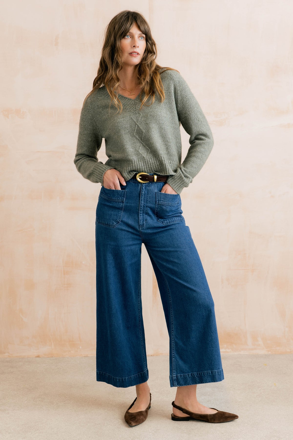 Lily & Me Wickridge Cable Knit Jumper - Sage