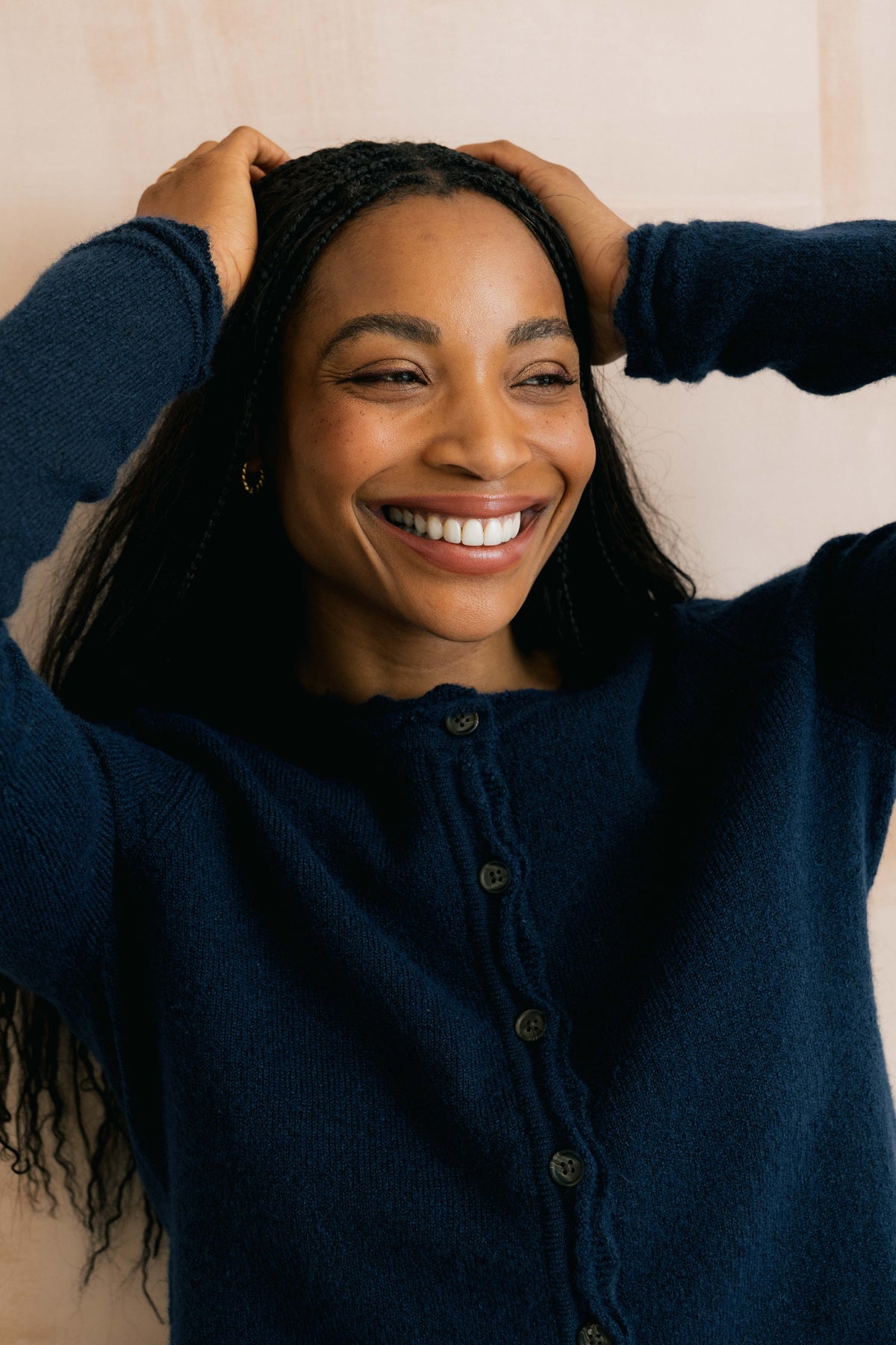 Lily & Me Elodie Scalloped Neck Outfitter Cardigan - Navy