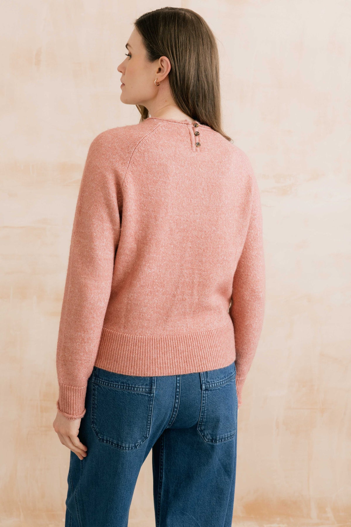 Lily & Me Elodie Scalloped Neck Jumper - Antique Rose