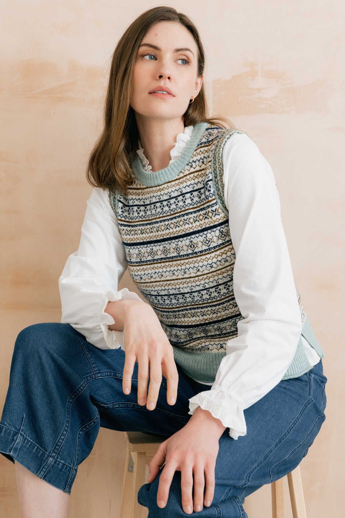 Lily & Me Joan Fair Isle Tank Top - Mist
