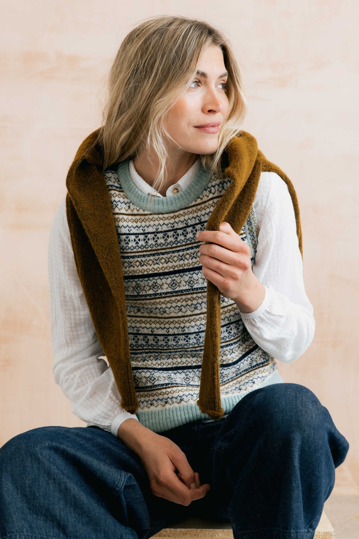 Lily & Me Joan Fair Isle Tank Top - Mist