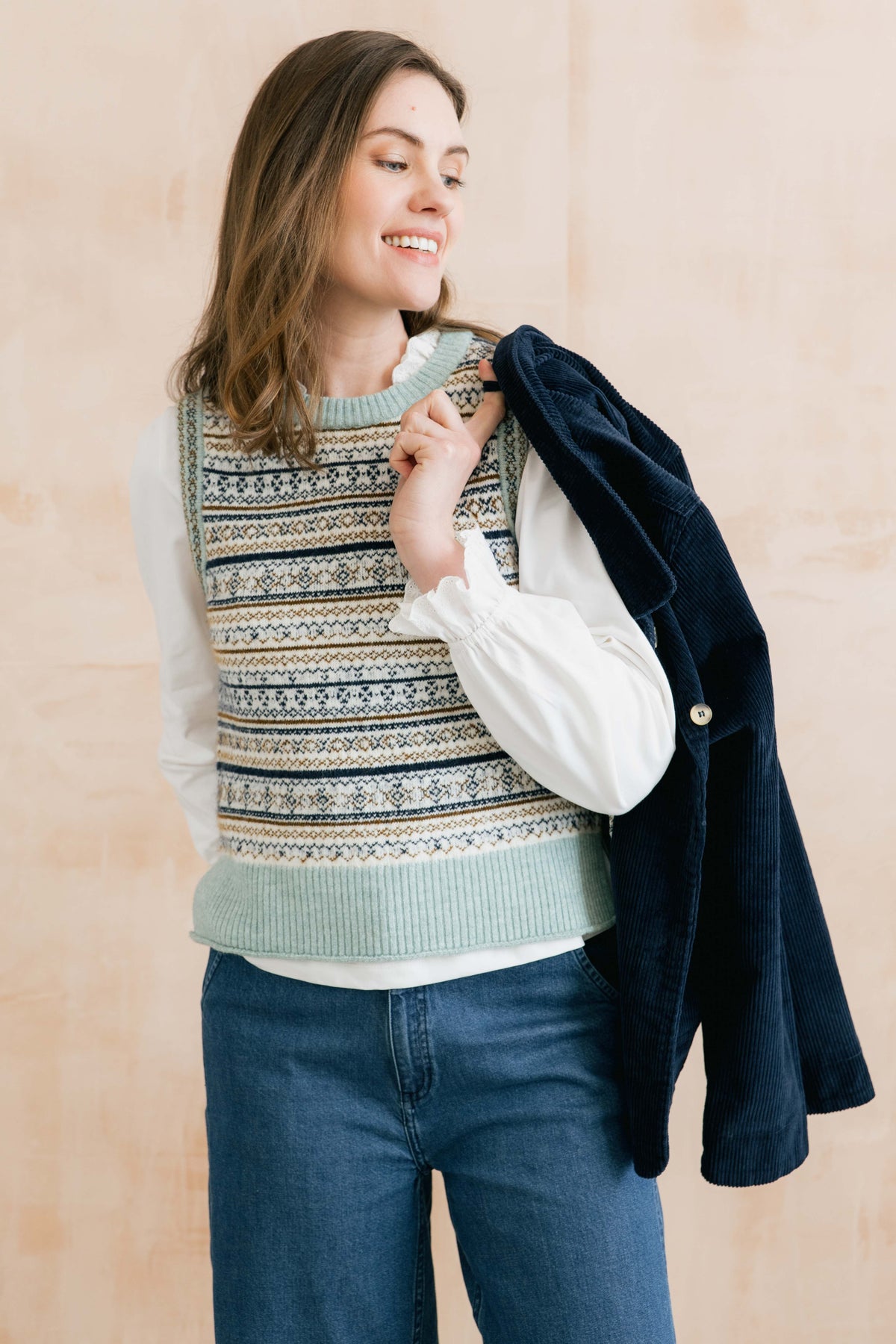 Lily & Me Joan Fair Isle Tank Top - Mist