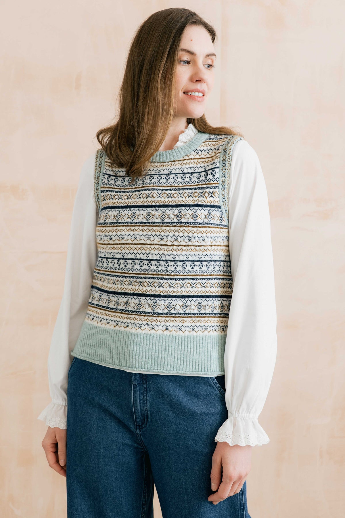 Lily & Me Joan Fair Isle Tank Top - Mist