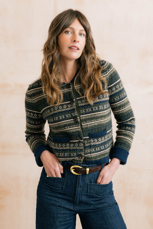 Lily & Me Chestnut Fair Isle Jacket - Olive