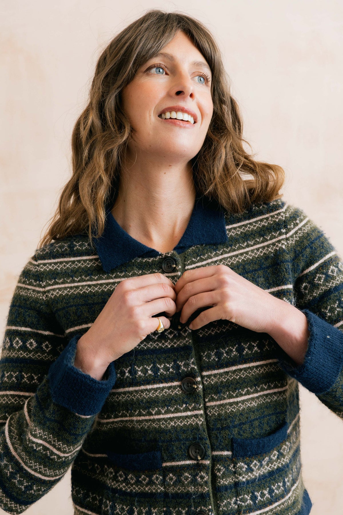 Lily & Me Chestnut Fair Isle Jacket - Olive