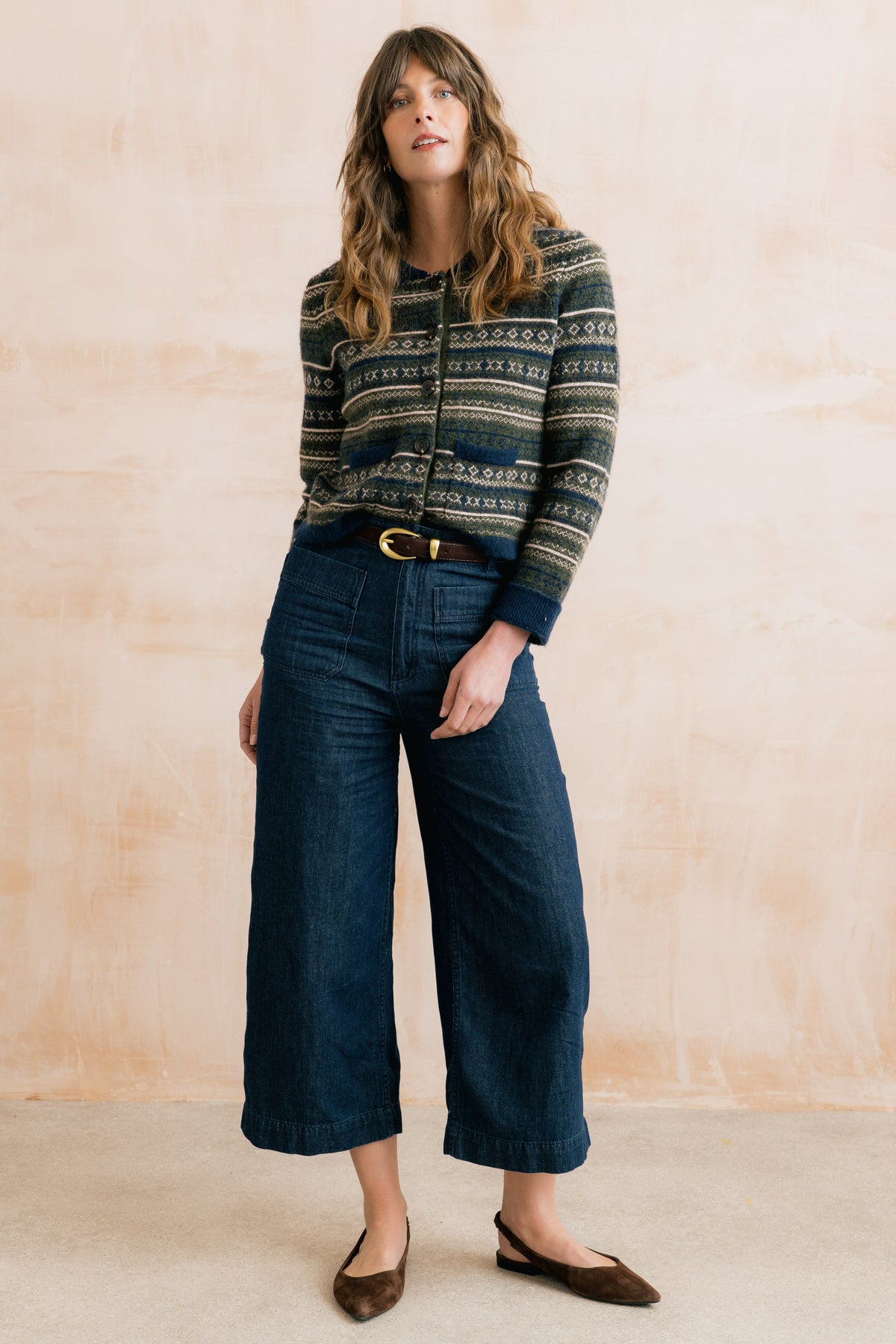 Lily & Me Chestnut Fair Isle Jacket - Olive