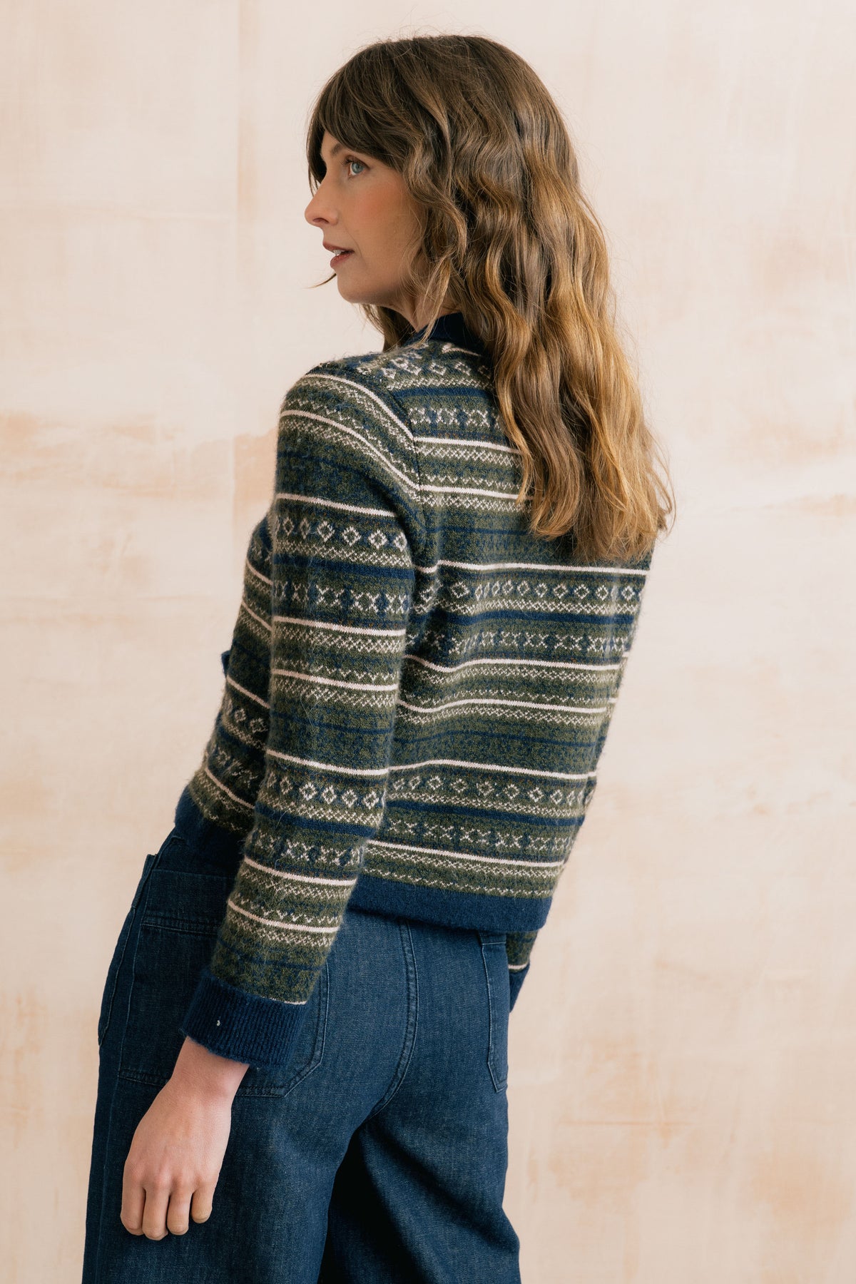 Lily & Me Chestnut Fair Isle Jacket - Olive