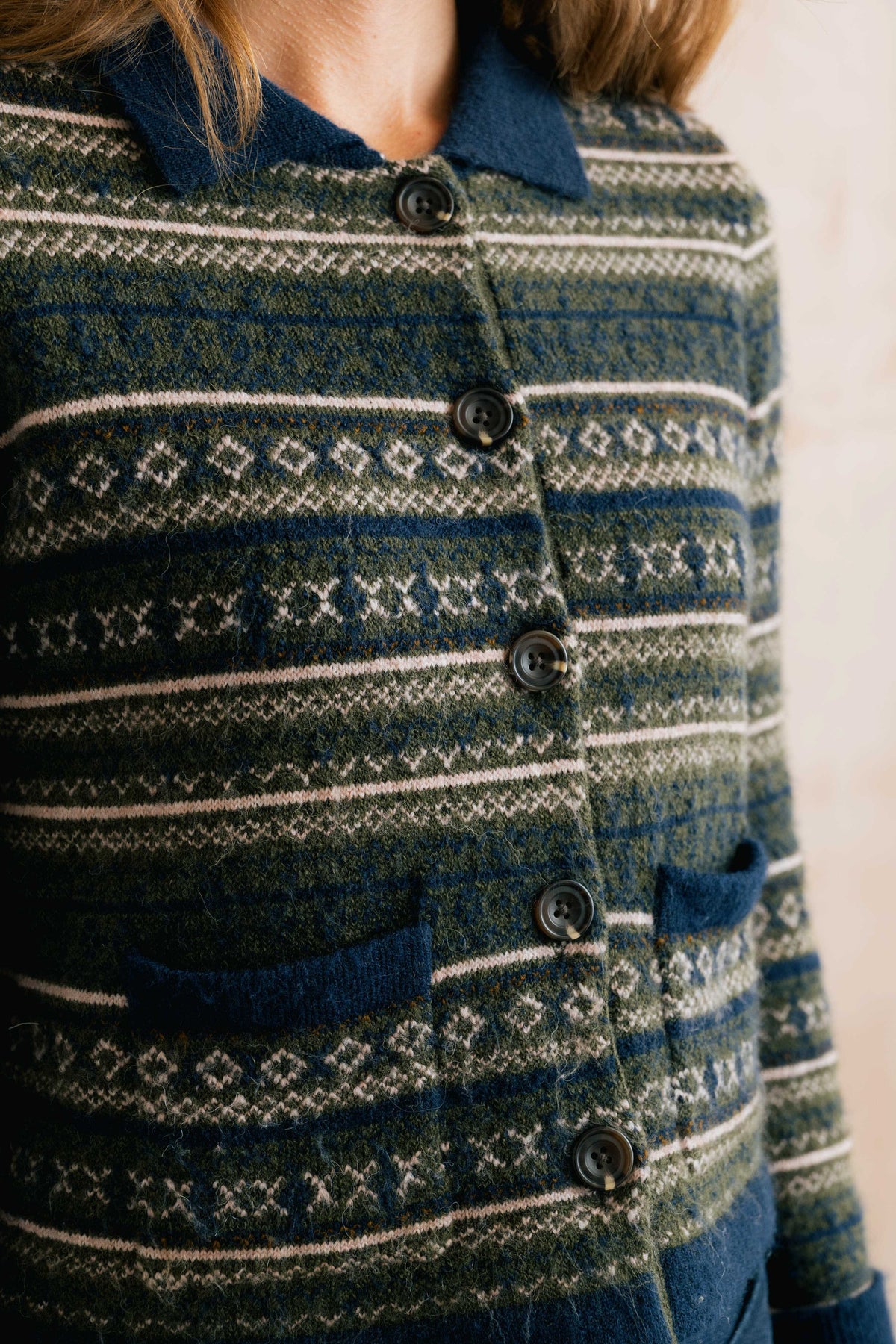 Lily & Me Chestnut Fair Isle Jacket - Olive