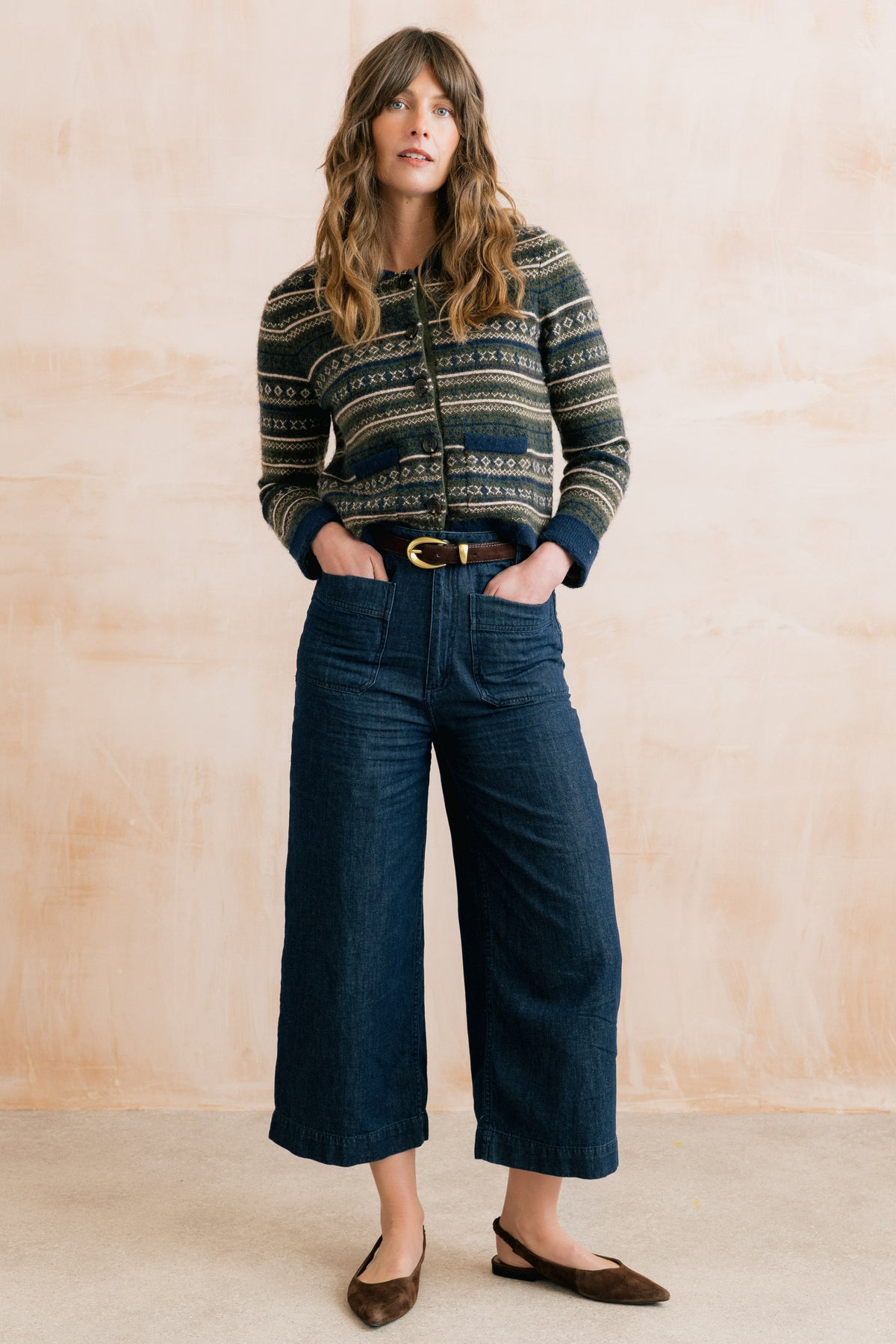 Lily & Me Chestnut Fair Isle Jacket - Olive