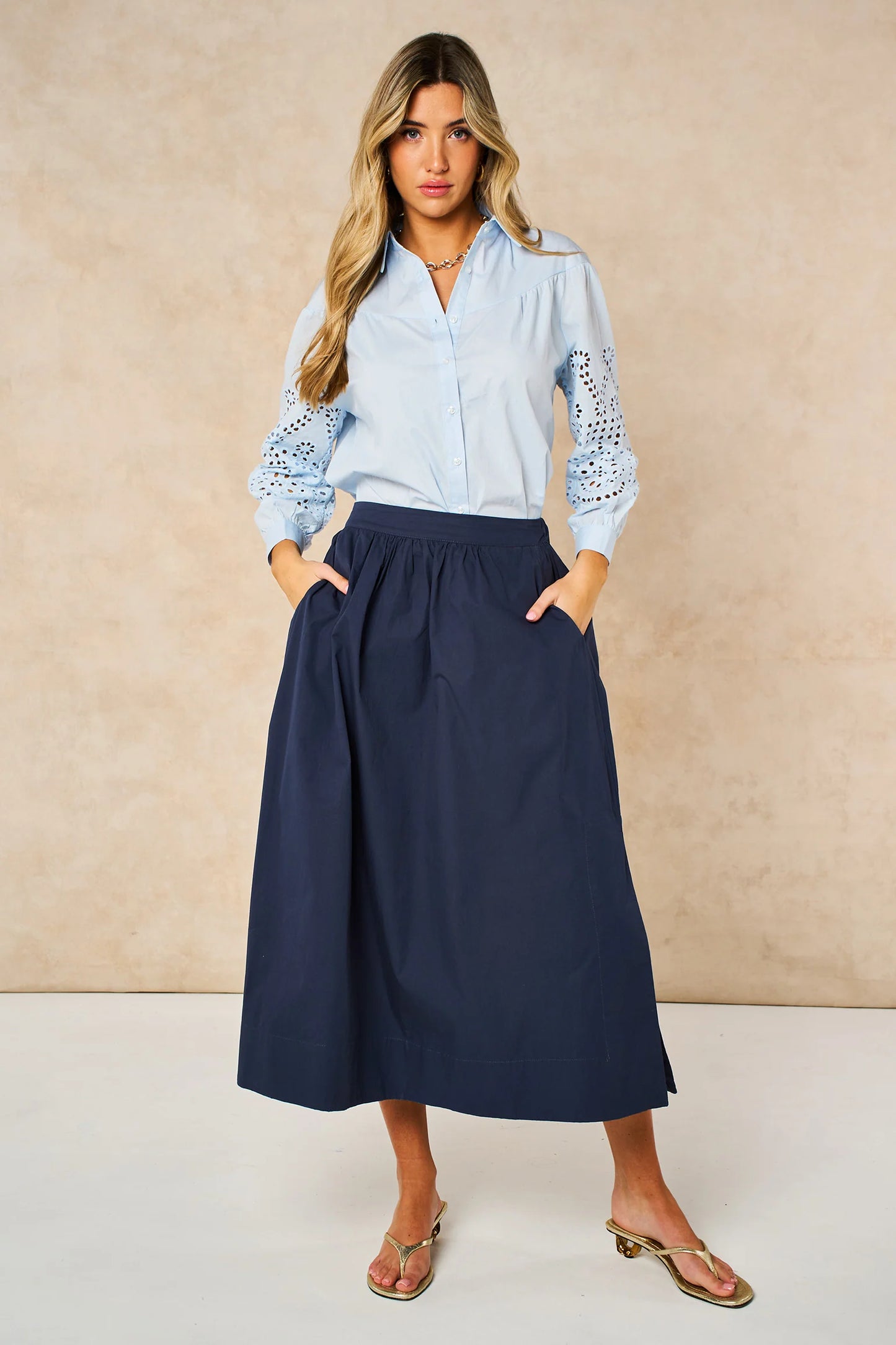 Midaxi Skirt - Navy Blue