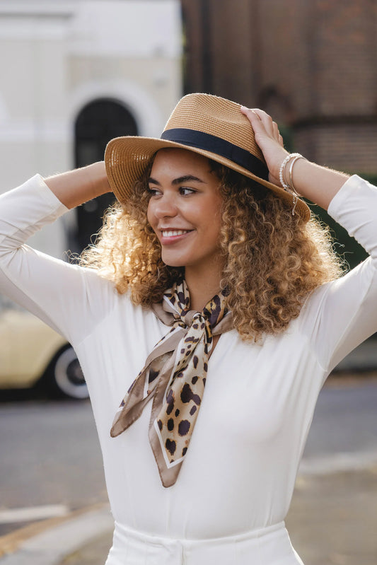 PL - Leopard Print Scarf - Natural