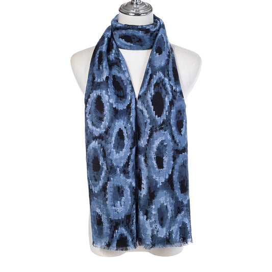 PL - Oval Print Scarf - China Blue