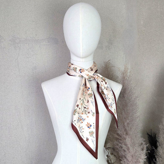 TD - Delicate Flowers Print Cravat Style Scarf