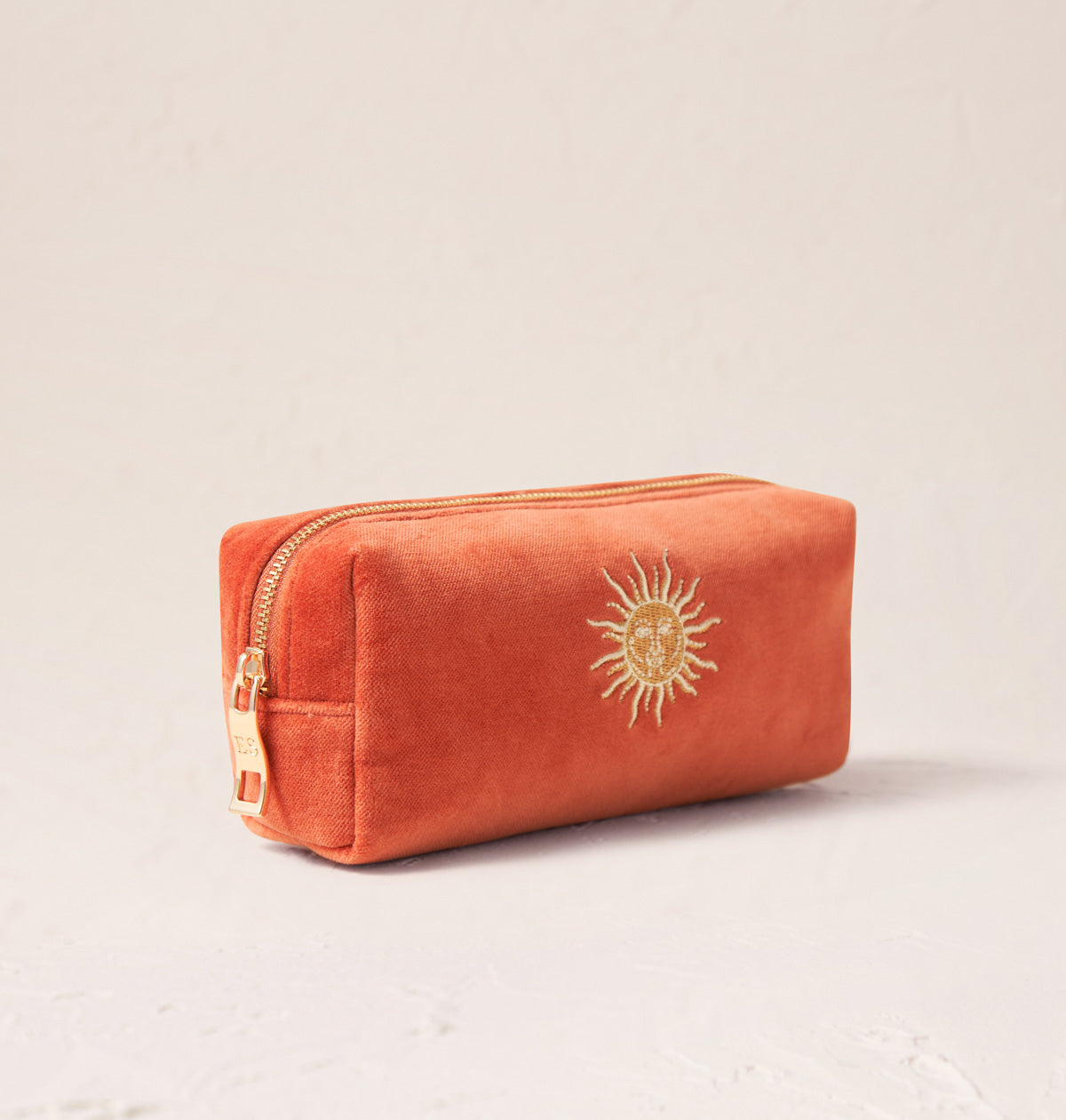 Sun Goddess Rust Velvet Makeup Brush Bag
