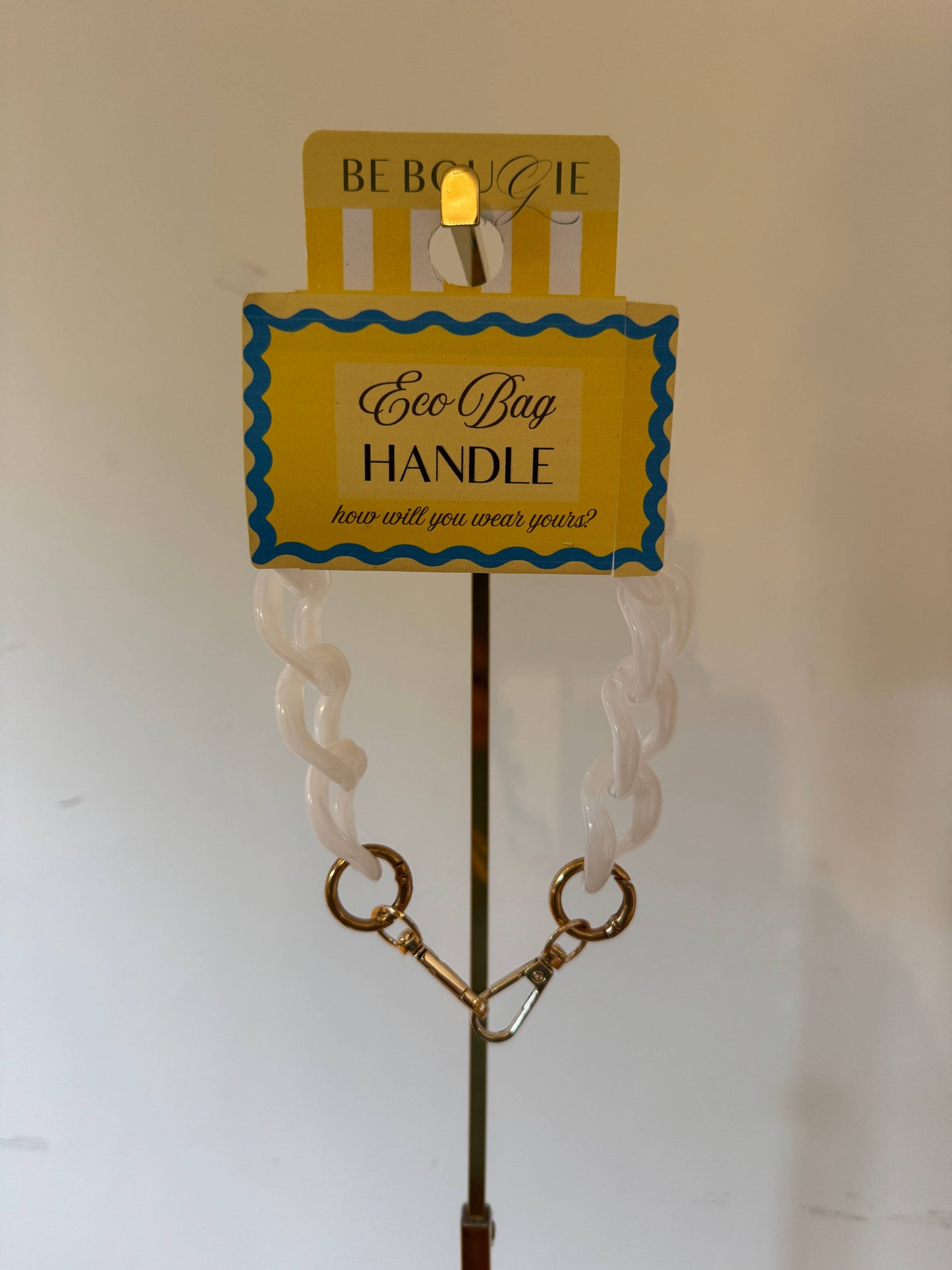 White Acrylic Handle for your Eco Tote Bag