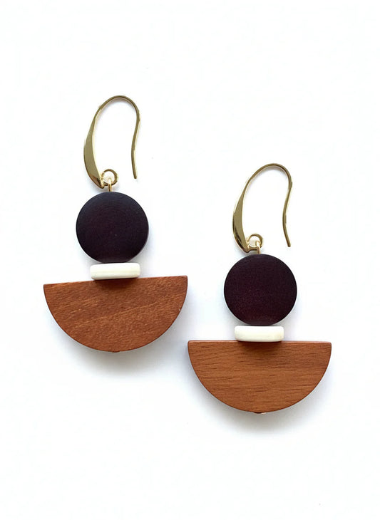 Earrings - Chocolate, Orange Drop