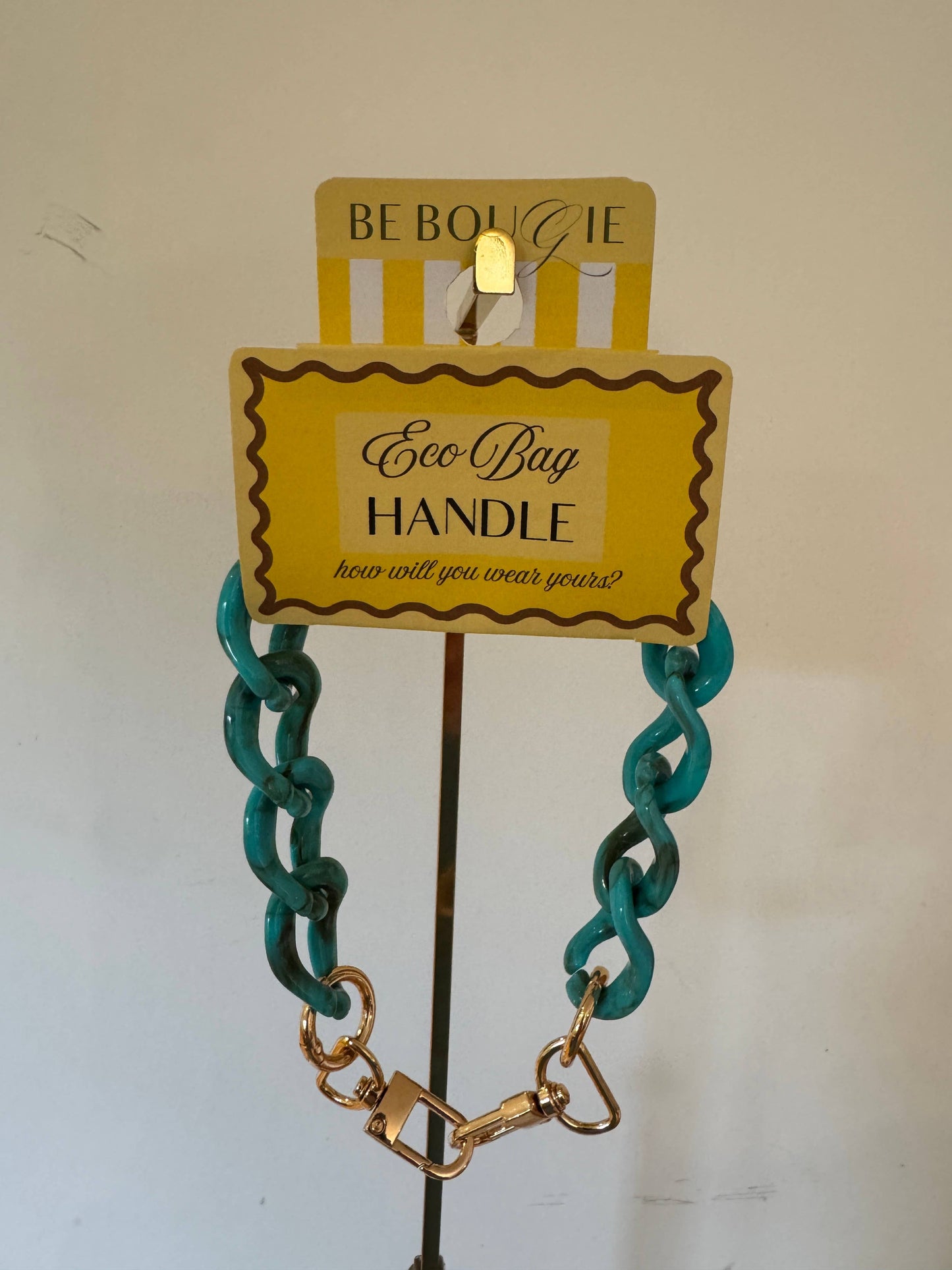 Turquoise Acrylic Handle for your Be Bougie Eco Tote Bag