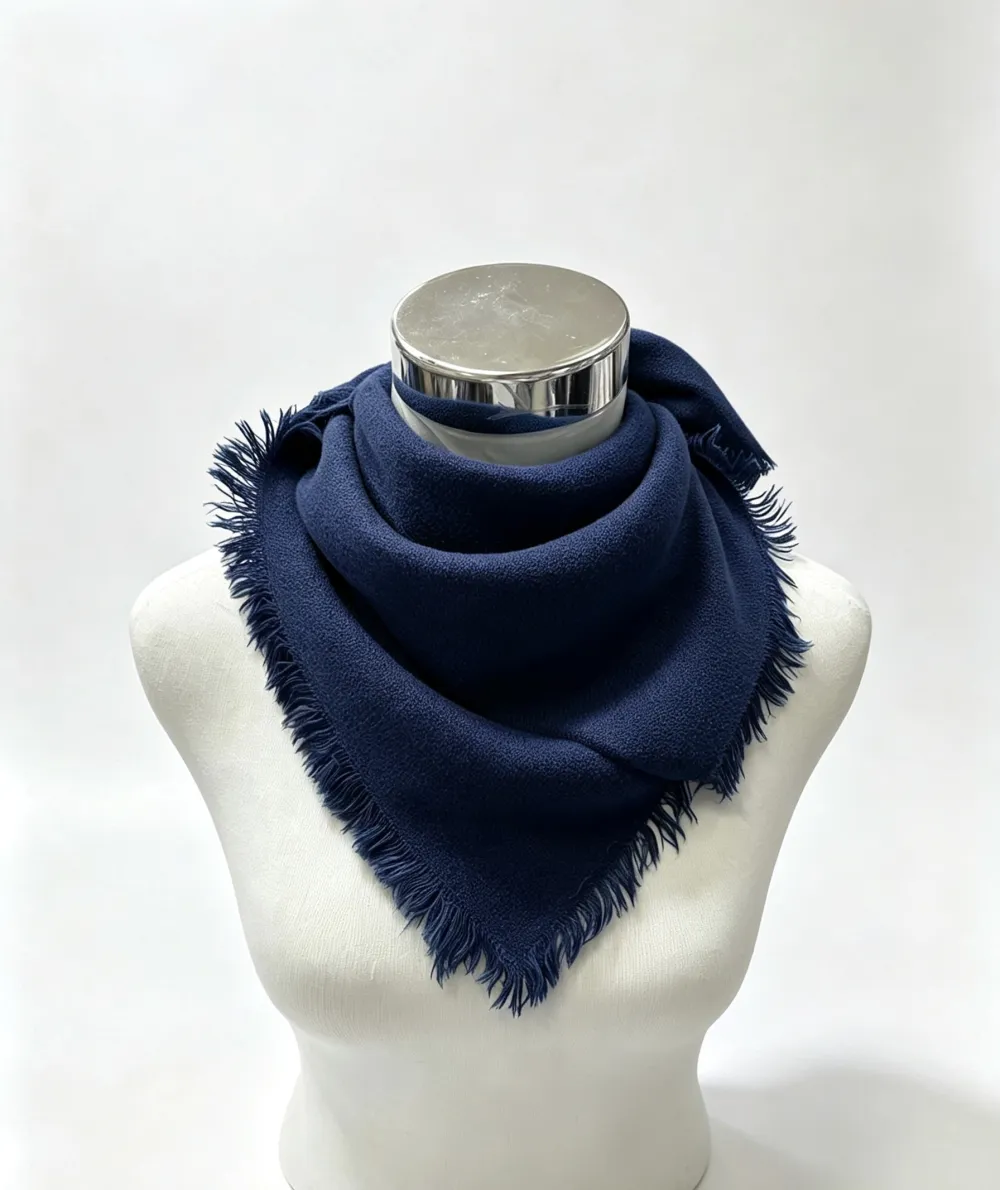 Plain Wool Blend Square Scarf