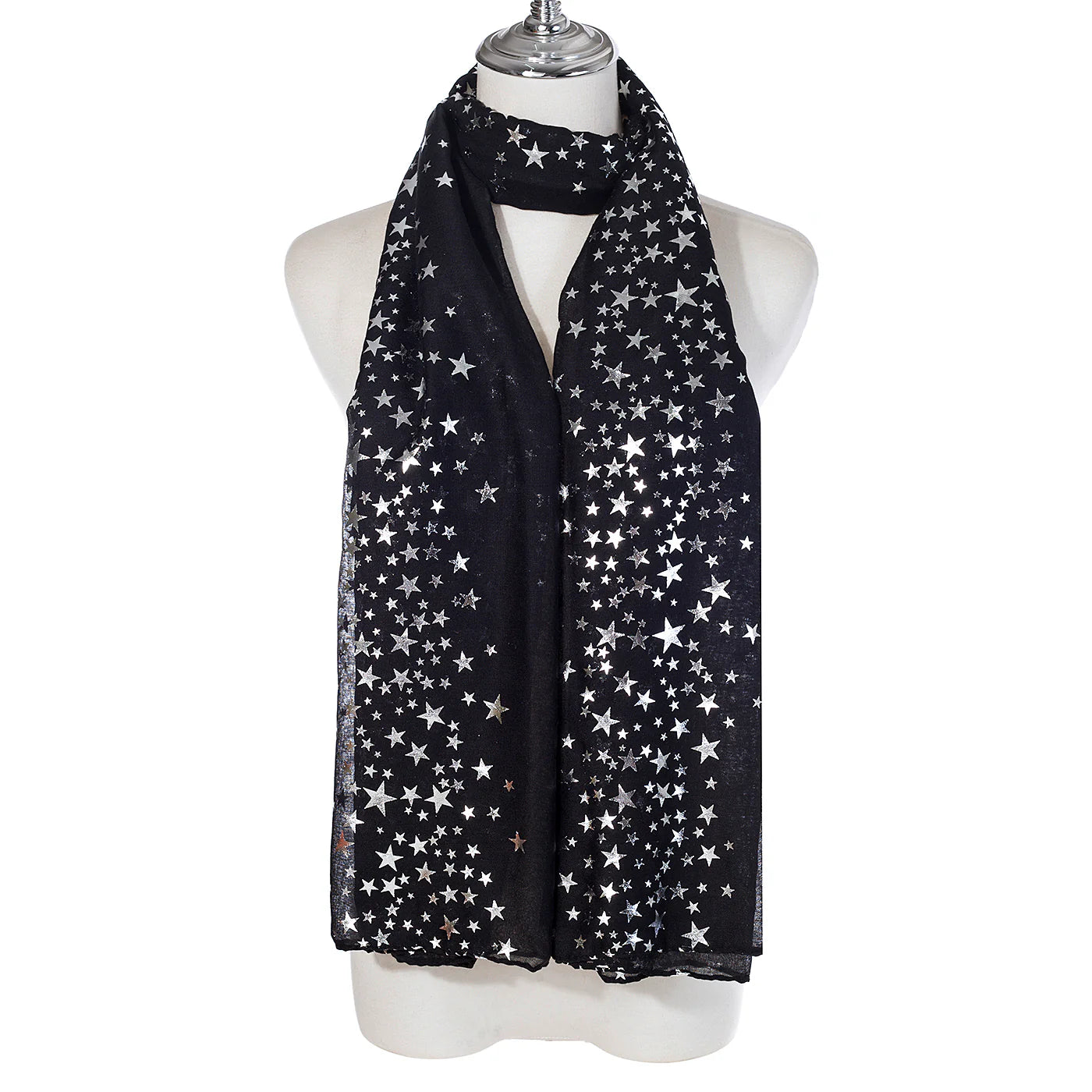 PL - Stars Scarf - Black & Silver